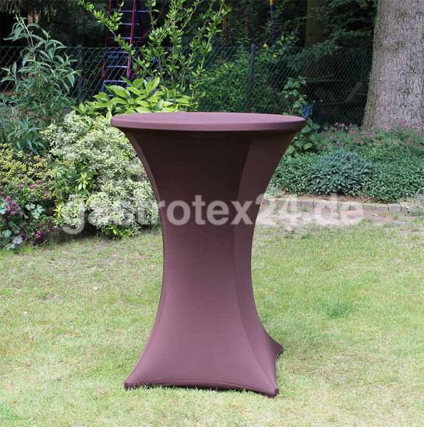 "Tokio Premium" - Stretch-Stehtischhusse - 80-85 cm rund - Farbe: braun/schokolade